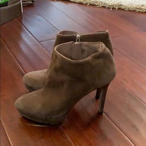 Brown heeled booties